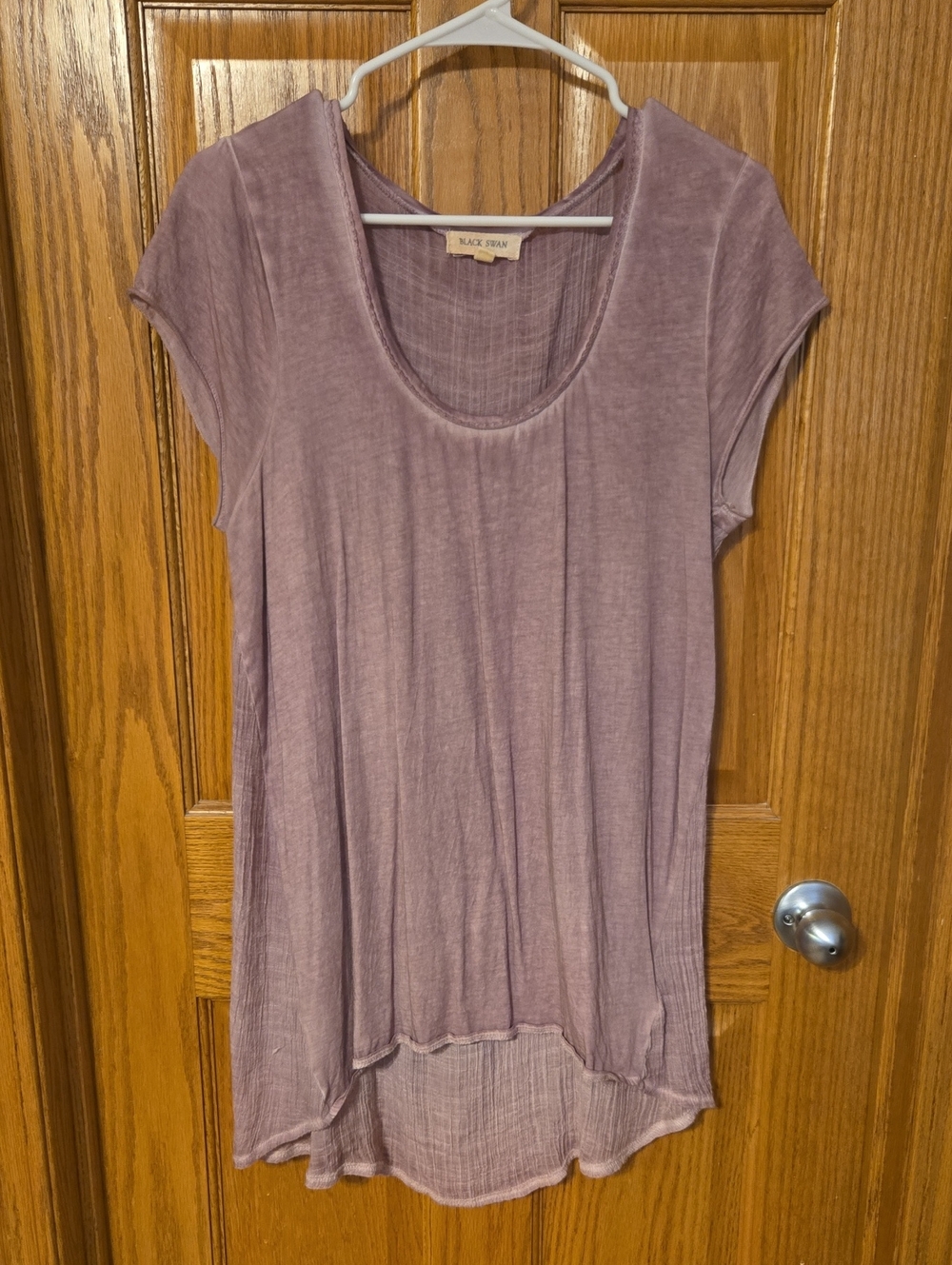 Black Swan Dusty Mauve Scoop Neck Short Sleeve Tunic